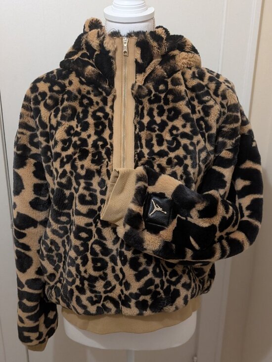 Nike Jackets & Blazers - Nike Air Jordan LUXURY Women's 1/2 Zip Faux Jacket Standard Size Animal Print